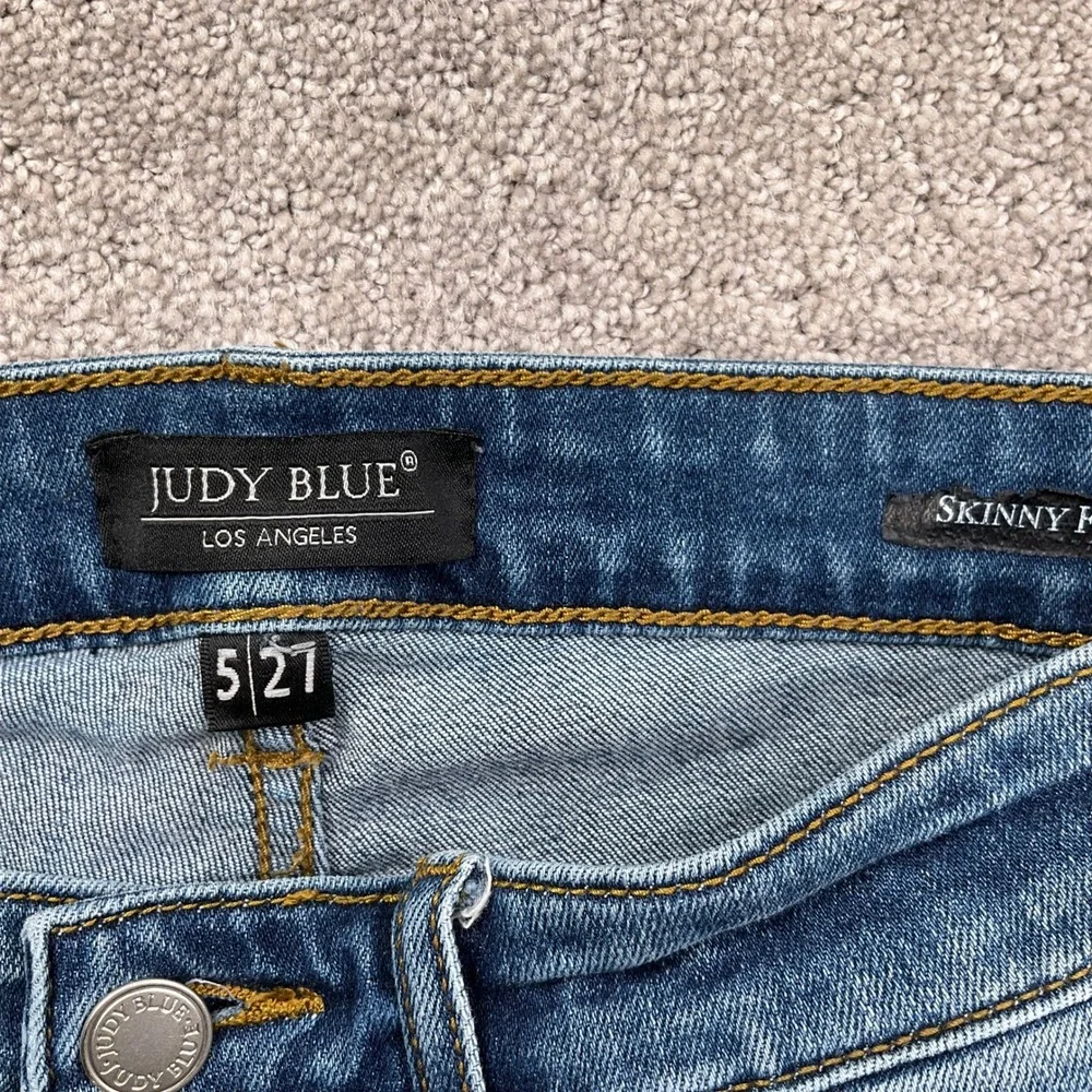 Judy Blue Jeans Womens 5/27 Blue Skinny Distressed JB82124MD‎ Everyday Stretch